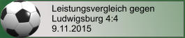 Leistungsvergleich gegen Ludwigsburg 4:4 9.11.2015